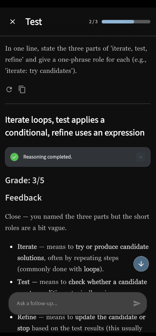 Test screen